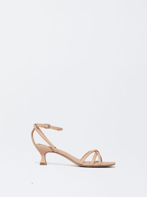 Parfois Golden Medium-Heel Sandaler Dame Lyserød | DK-32HPVJILK