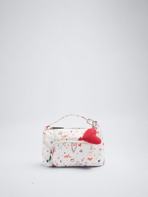 Parfois Heart Print Nylon Toilettaske Dame Flerfarvede | DK-10GSTNPEM