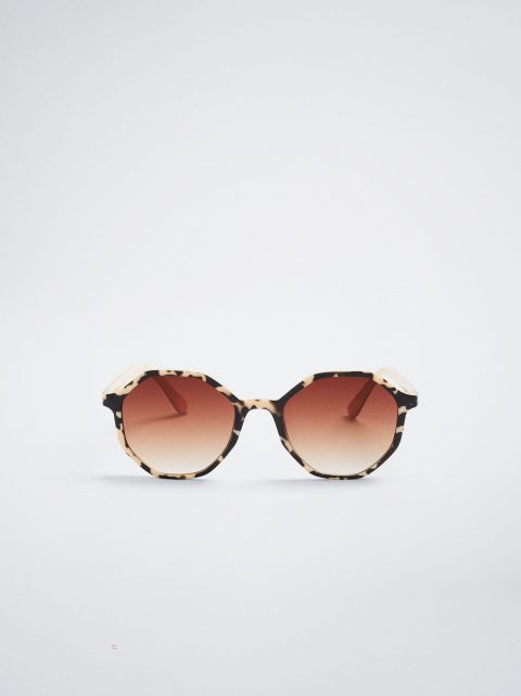 Parfois Hexagonal Solbriller Dame Brune | DK-59QFPXAEJ