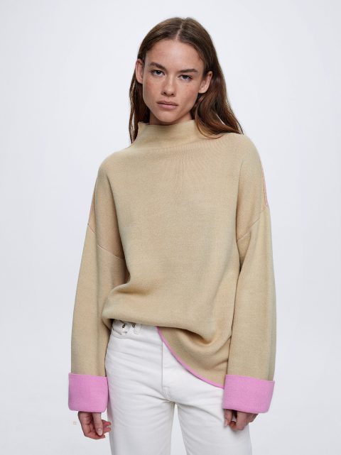 Parfois High-Neck Knit Trøjer Dame Lyserød | DK-29WRFSNKY