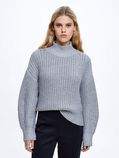 Parfois High-Neck Knit Trøjer Dame Sølv | DK-38PSXCIVA