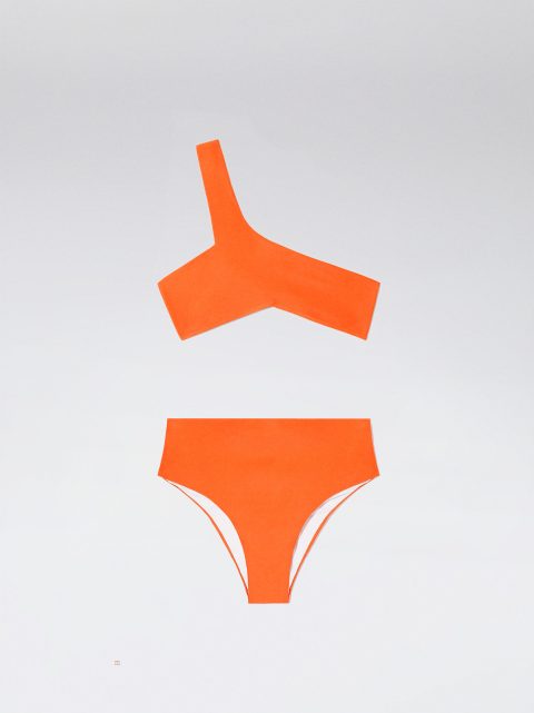 Parfois High-Waisted Asymmetric Bikini Badetøj Dame Orange | DK-98FWTAYIU