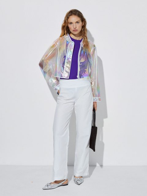 Parfois Holographic Cropped Frakker Dame Flerfarvede | DK-41RBDTIPF