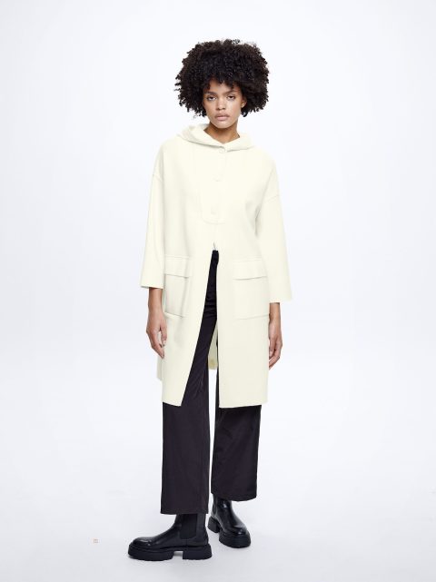 Parfois Hætte Knit Frakker Dame Beige | DK-21XKLCYRP