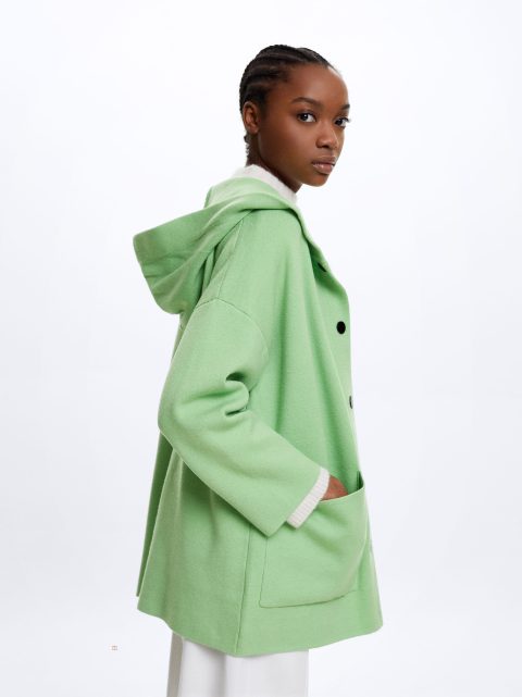 Parfois Hætte Knit Poncho Cardigan Dame Gul | DK-47YAGUHEX