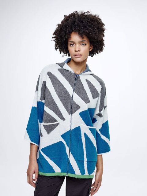 Parfois Hætte Knit Ponchoer Dame Flerfarvede | DK-02JAUZEBP