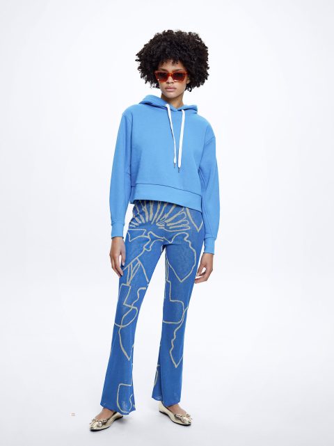 Parfois Jacquard Bukser Dame Blå | DK-92RHUZESD