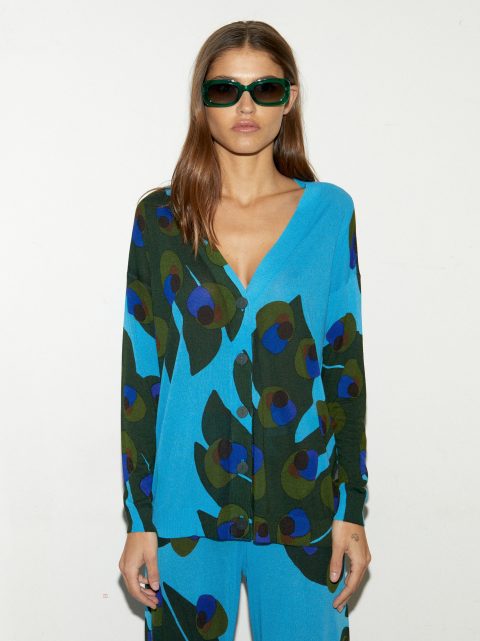 Parfois Jacquard Knit Cardigan Dame Flerfarvede | DK-65DALMTEZ