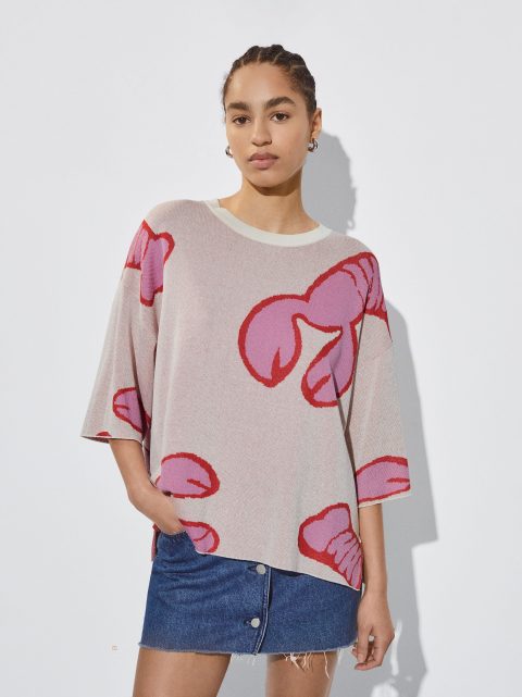 Parfois Jacquard Round-Neck Trøjer Dame Flerfarvede | DK-61SVLDQFR