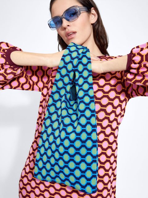 Parfois Jacquard Tote Indkøbstasker Dame Blå | DK-94WBNVCMP