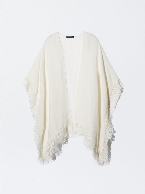 Parfois Kimono With Fringes Kimono Dame Hvide | DK-29KOQGCLY