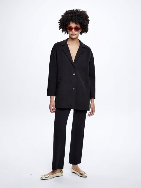 Parfois Knit Blazere Dame Sort | DK-45TCYAFMD