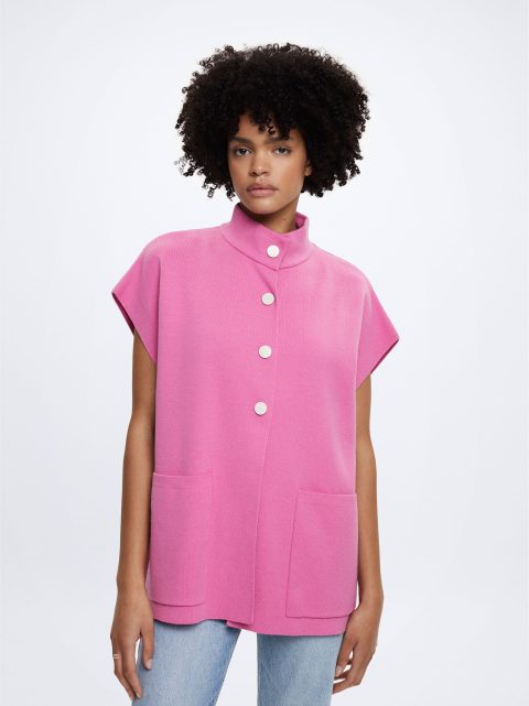Parfois Knit Kort-Sleeved Ponchoer Dame Lyserød | DK-40ORDPIFV