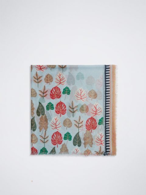 Parfois Leaf Printed Tørklæder Dame Blå | DK-54YBXCNKJ