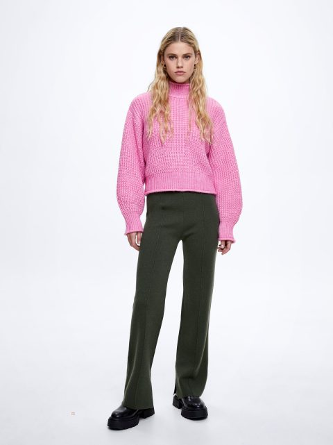 Parfois Lige Knit Bukser Dame Grøn | DK-02VMGFLAN
