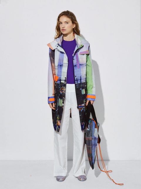 Parfois Light Printed Parka With Hood Jakke Dame Flerfarvede | DK-53SGHNJRY