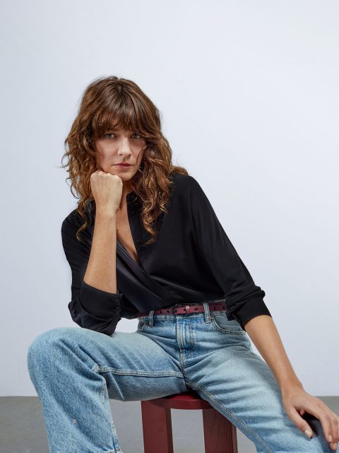 Parfois Long-Sleeve Skjorte Dame Sort | DK-63LGJIKAU