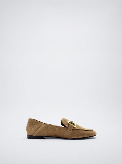 Parfois Læder With Přezkou Loafers Dame Beige | DK-50TUIVGAP