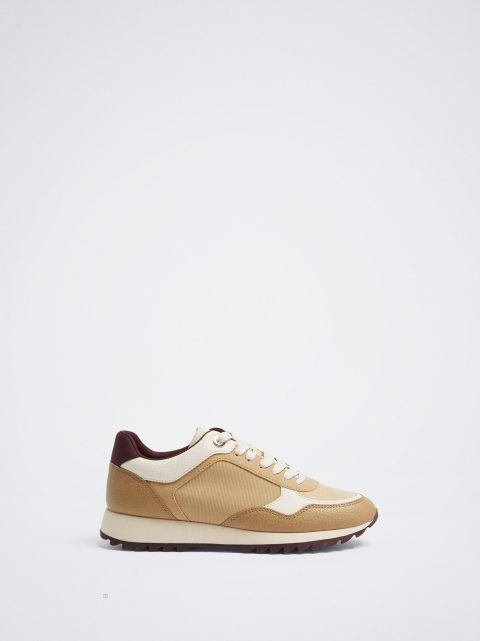 Parfois Løbe Contrast Sneakers Dame Beige | DK-52ADRWKCT