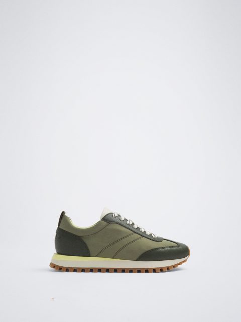 Parfois Løbe Sneakers Dame Khaki | DK-31GHOXUNJ
