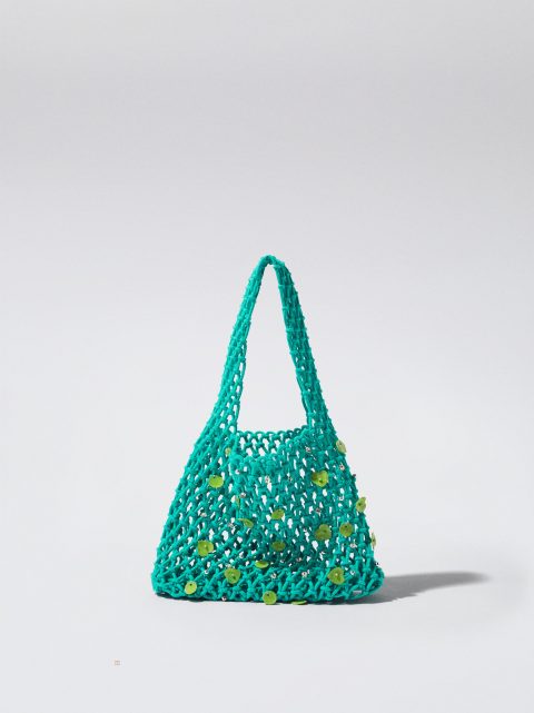 Parfois Mesh Bag With Shells And Strass Håndtaske Dame Blå | DK-15TENYMZL