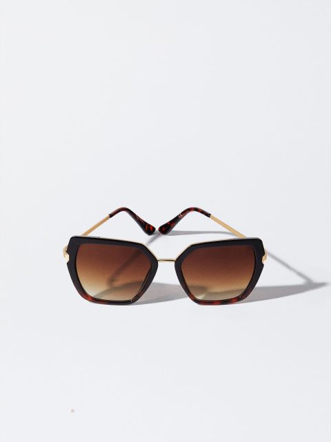 Parfois Metallic Solbriller Dame Brune | DK-76SWEBXVU