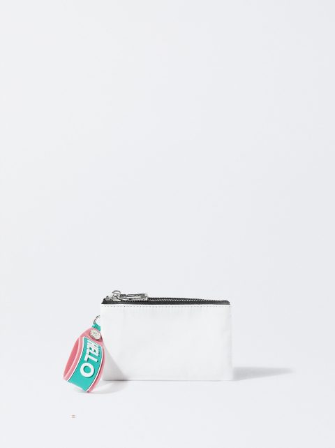 Parfois Nylon Coin Pung Dame Hvide | DK-84PSFANYT