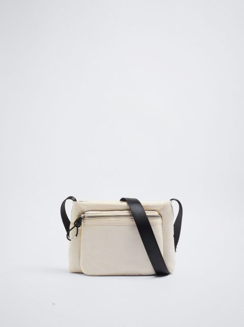Parfois Nylon Crossbody Taske Dame Hvide | DK-61ROCITDY
