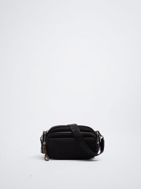 Parfois Nylon Crossbody Taske Dame Sort | DK-10HJBVNKL