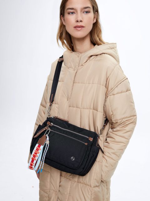 Parfois Nylon Crossbody Taske Dame Sort | DK-26CTEGBZF