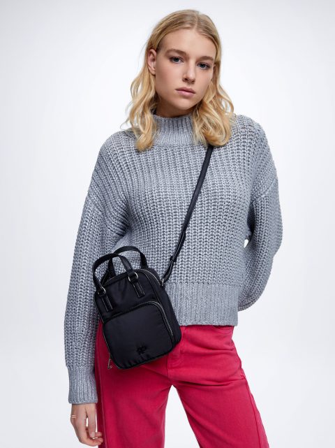 Parfois Nylon Crossbody Taske Dame Sort | DK-43FEUXPVY
