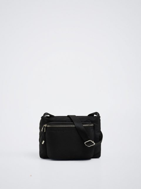 Parfois Nylon Crossbody Taske Dame Sort | DK-56PCQALUT