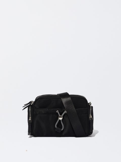 Parfois Nylon-Effect Crossbody Taske Dame Sort | DK-63VLFNCYP