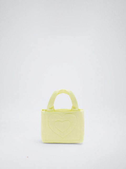 Parfois Nylon Heart Crossbody Taske Dame Gul | DK-24BZIXPYJ