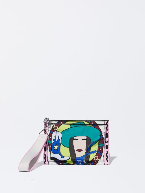 Parfois Nylon Horoscope Envelope Clutch Tasker Dame Lyserød | DK-87HXZDTKN