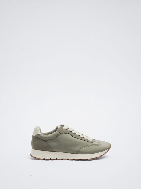 Parfois Nylon Sneakers Dame Khaki | DK-16ZYDCOTB