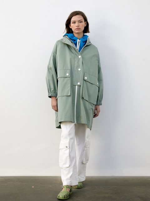Parfois Parka With Pockets And Hood Jakke Dame Grøn | DK-73VMEGZOP