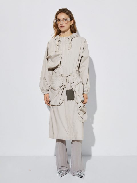 Parfois Parka With Pockets And Hood Jakke Dame Grå | DK-97RFBIXGA