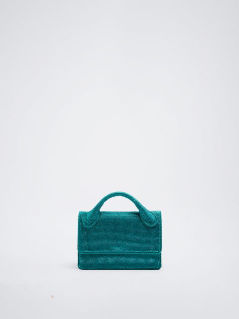 Parfois Party Bag With Strass Crossbody Taske Dame Grøn | DK-46SXPZCNJ