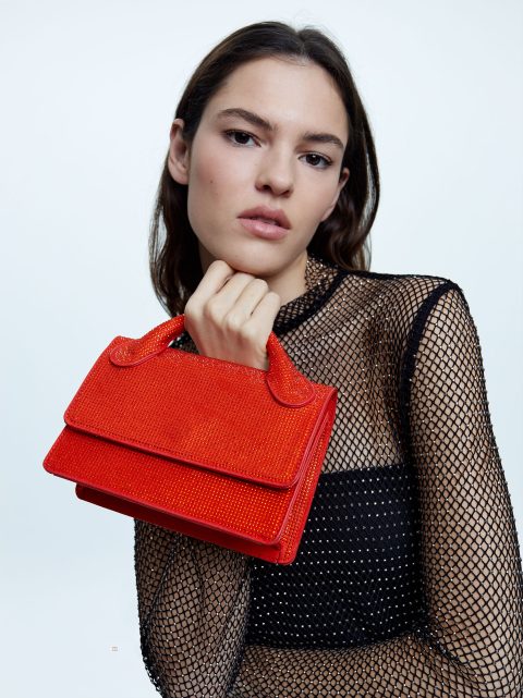 Parfois Party Bag With Strass Crossbody Taske Dame Orange | DK-49YBWCRAD