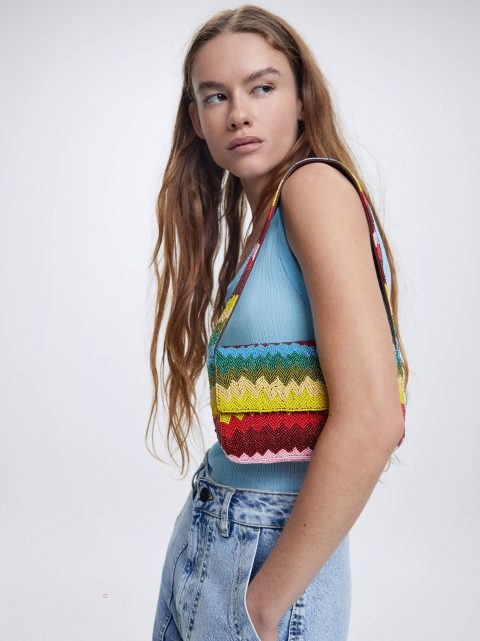 Parfois Party Handbag With Beads Skuldertasker Dame Flerfarvede | DK-08WVEKFUM