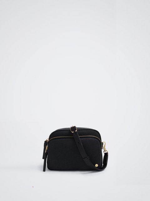 Parfois Patchwork Crossbody Taske Dame Sort | DK-01YTMKIGE