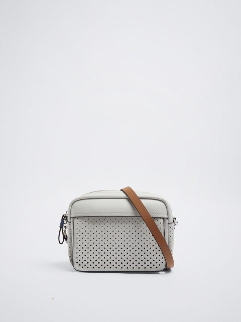 Parfois Perforated Detail Crossbody Taske Dame Hvide | DK-46IJPFCBZ