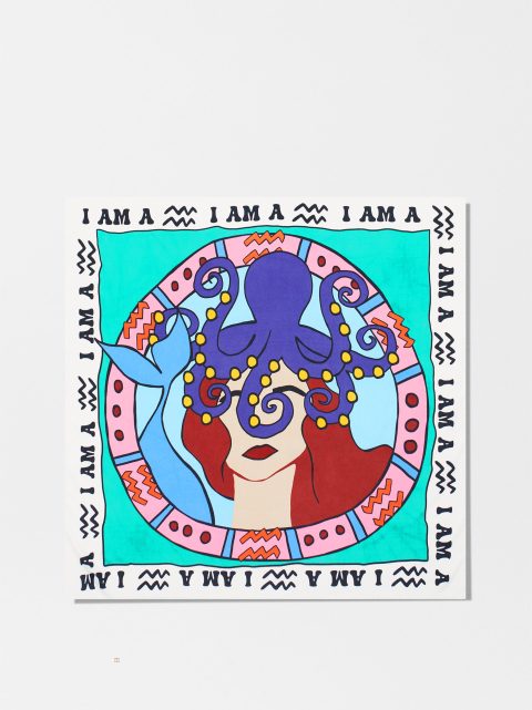 Parfois Printed Aquarius Neckerchief Tørklæder Dame Grøn | DK-28QUKXECP