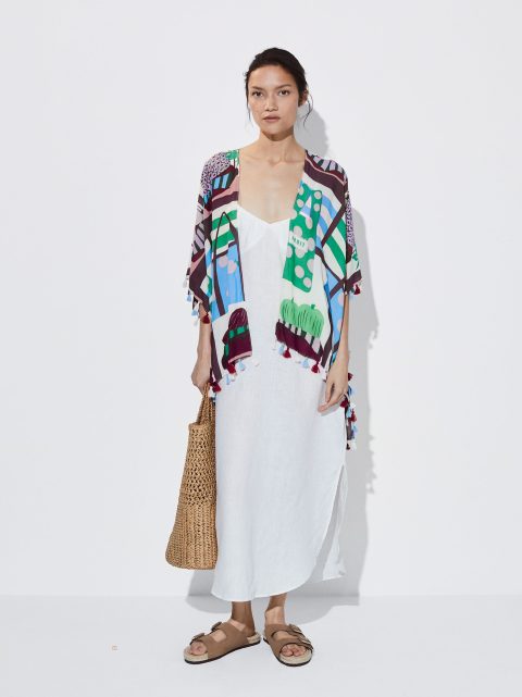 Parfois Printed Kaftan Dame Flerfarvede | DK-10KUXTIGR