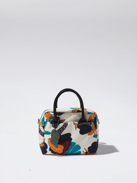 Parfois Printed Nylon Muleposer Dame Hvide | DK-29CUTRSVA