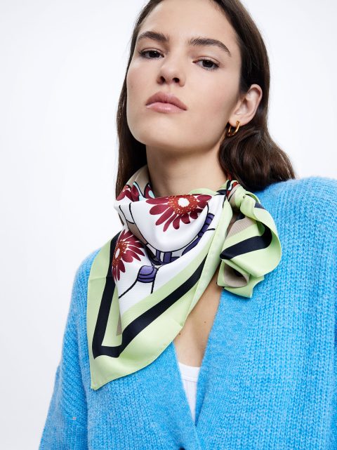 Parfois Printed Square Neckerchief Tørklæder Dame Gul | DK-29REGKNJH