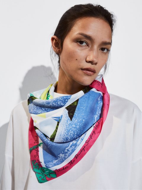Parfois Printed Square Neckerchief Tørklæder Dame Lyserød | DK-69JBPHKUZ
