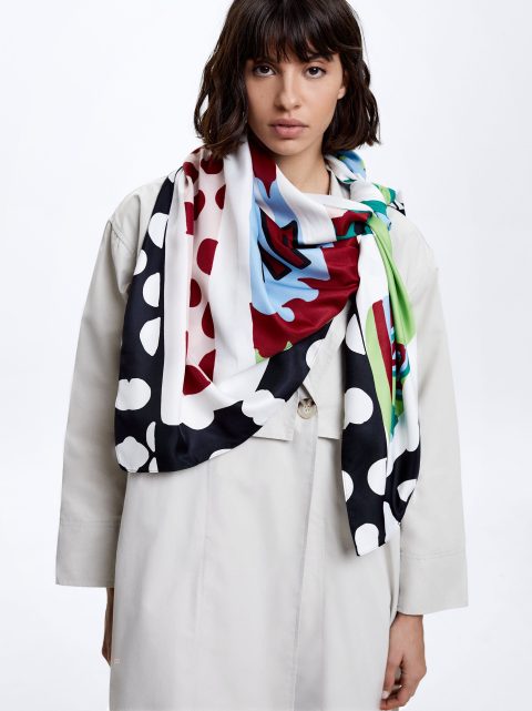 Parfois Printed Square Neckerchief Tørklæder Dame Grøn | DK-96IPBTXDN