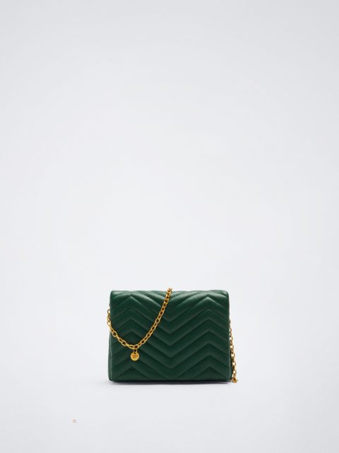 Parfois Quiltet Crossbody Taske Dame Grøn | DK-38ILRDJPG
